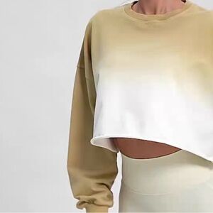 Ombre Matcha Women's Cropped Crewneck Sweatshirt